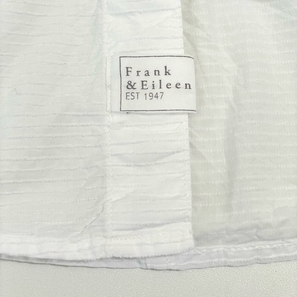 Frank & Eileen Barry Tailored Button Up Shirt Textured Tonal Stripe White Medium - Picture 15 of 16